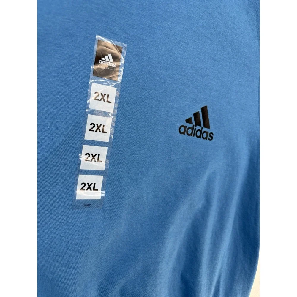 Adidas The Go-To Performance Tee Mens 2XL Blue Climalite T-Shirt A99811